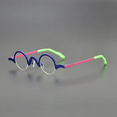 Beecher Small Round Titanium Glasses Frame Round Frames Southood Blue